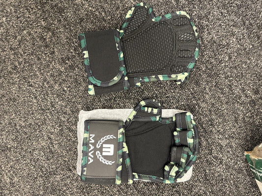 MAVA Padded Weight Lifting Gloves with Wrist Support Fingerless Black, Small
